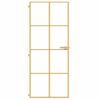 vidaXL Interior Door Slim Golden 83x201.5 cm Tempered Glass and Aluminium