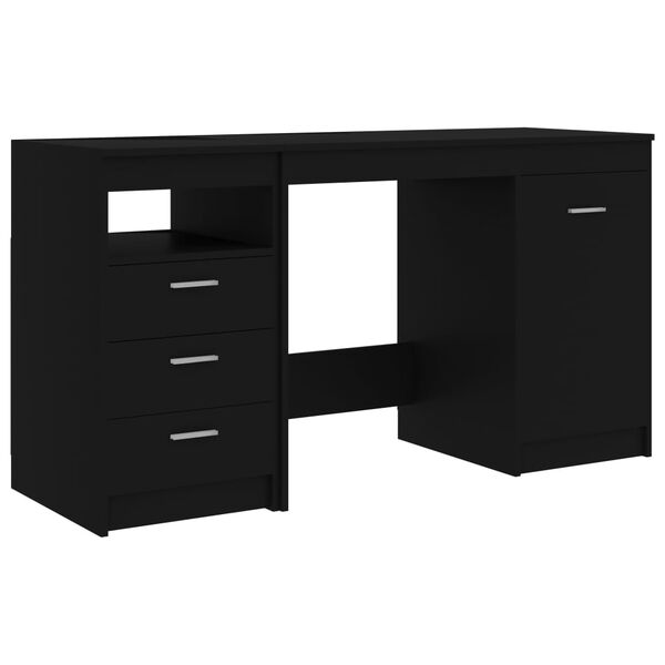 vidaXL Desk Black 140x50x76 cm Engineered Wood