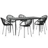 vidaXL 7 Piece Garden Dining Set Black PVC Rattan