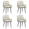 vidaXL Dining Chairs 4 pcs Velvet Cream 59 x 59.5 x 90 cm
