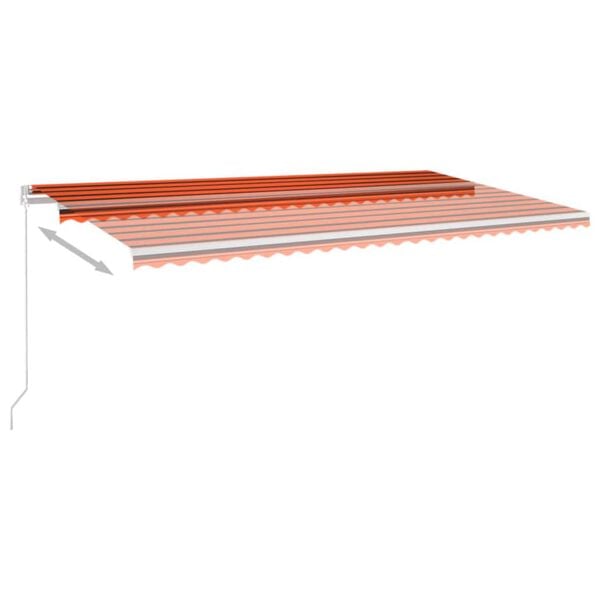 vidaXL Manual Retractable Awning 600x350 cm Orange and Brown
