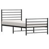 vidaXL Metal Bed Frame without Mattress with Footboard Black 100x190cm
