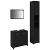 vidaXL Bathroom Furniture Set 3 pcs Black Oak Engineered wood