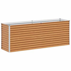 vidaXL Garden Raised Bed Light Brown 195 x 50 x 68 cm Galvanised Steel