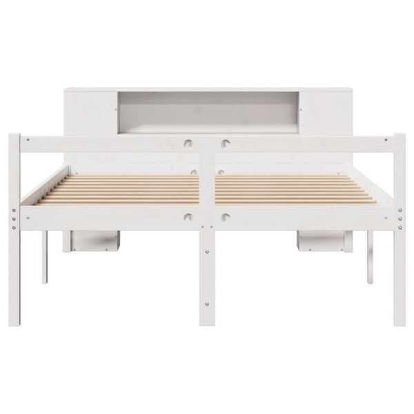 vidaXL Bookcase Bed without Mattress White 120x200 cm Solid Wood Pine