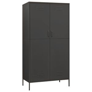 vidaXL Wardrobe Anthracite 90x50x180 cm Steel