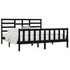 vidaXL Bed Frame without Mattress Black 180x200 cm Super King Solid Wood