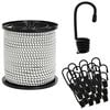 vidaXL Bungee Cords with Hooks 4 mm Black and White PP and Rubber
