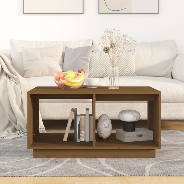 vidaXL Coffee Table Honey Brown 80x50x40 cm Solid Wood Pine