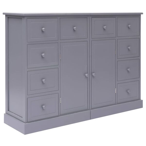 vidaXL Sideboard with 10 Drawers Grey 113x30x79 cm Wood