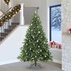 vidaXL Artificial Christmas Tree with 300 LEDs Green 240 cm PE and PVC
