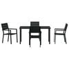 vidaXL Garden Dining Set 5 pcs Black Powder-Coated Steel