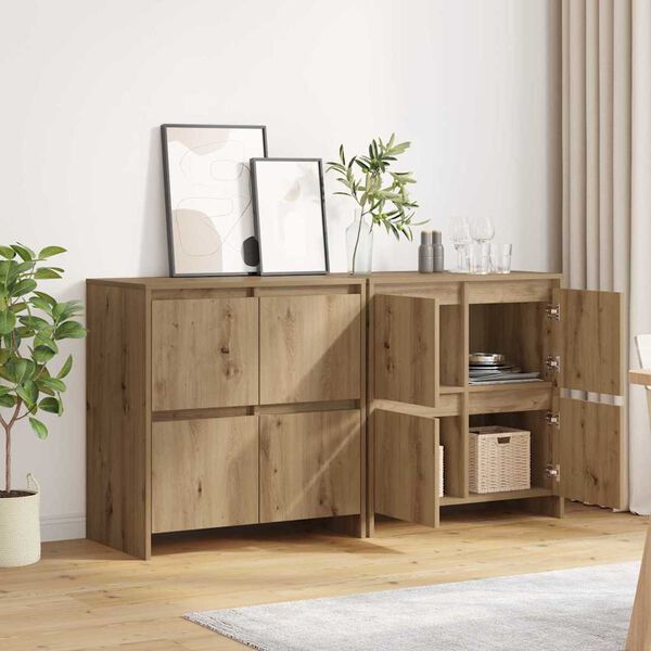 vidaXL Sideboards 2 pcs Artisan oak 70 x 41 x 75 cm Engineered wood