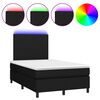 vidaXL Box Spring Bed with Mattress&LED Black 120x200 cm Fabric