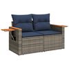 vidaXL 6 Piece Garden Sofa Set with Cushions Grey Poly Rattan Acacia