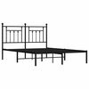 vidaXL Metal Bed Frame without Mattress with Headboard Black 140x200cm