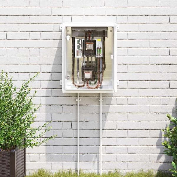 vidaXL Control Cabinet Grey 40 x 17.5 x 50 cm ABS Plastic