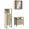 vidaXL 3 Piece Bathroom Cabinet Set Sonoma Oak Engineered Wood