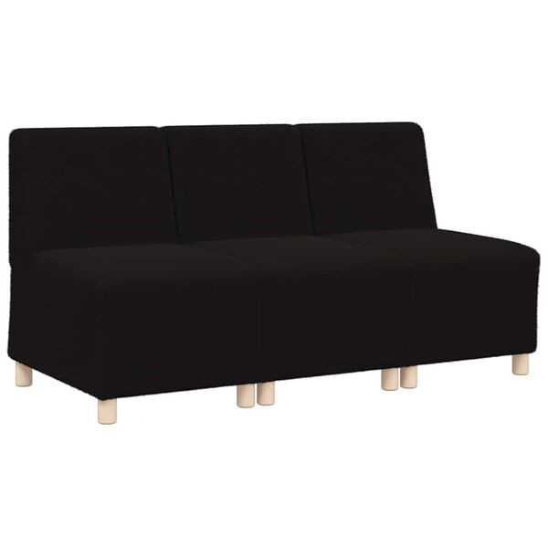 vidaXL Modular Sofa Unit Armless 3 pcs Black 55 x 74 x 82 cm
