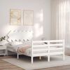 vidaXL Bed Frame without Mattress White Small Double Solid Wood
