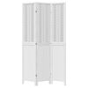 vidaXL Room Divider 3 Panels White Solid Wood Paulownia
