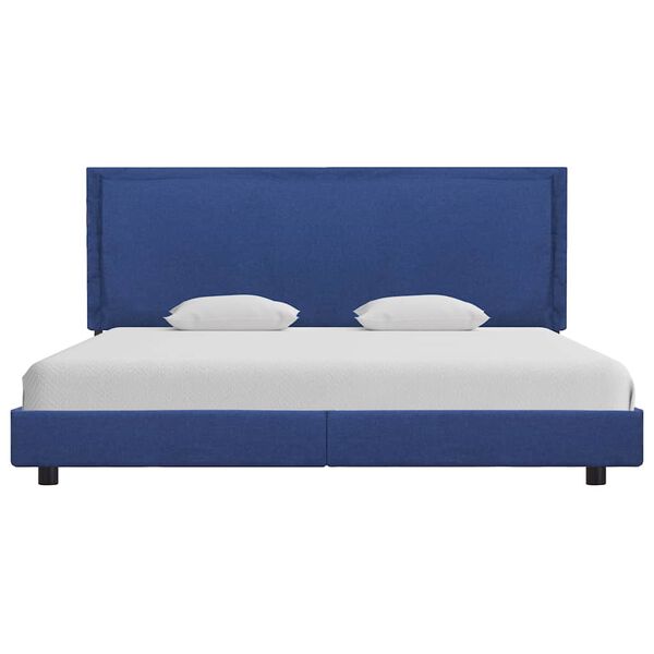 vidaXL Bed Frame without Mattress Blue Fabric 150x200 cm King Size