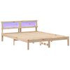 vidaXL Bed Frame with Headboard Brown 140 x 200 cm Solid Pine Wood