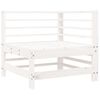 vidaXL Corner Sofa with Cushions White Solid Wood Pine
