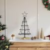 vidaXL Christmas Cone Tree with Stand Black 60 cm Steel