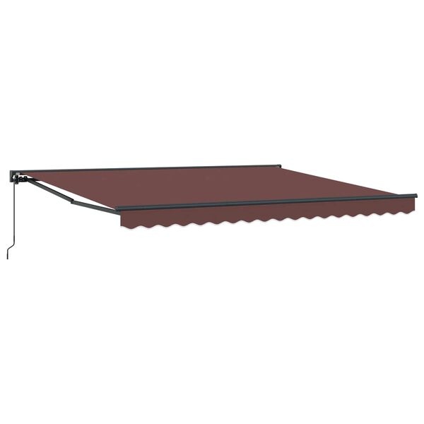 vidaXL Retractable Awning Brown 400 x 300 cm Polyester and Metal
