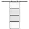 vidaXL Sliding Door with Hardware Set Black 76x205 cm Tempered Glass