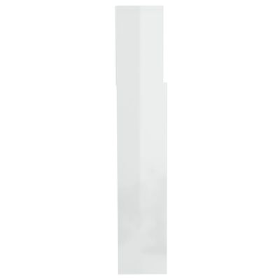 vidaXL Headboard Cabinet High Gloss White 200x19x103.5 cm