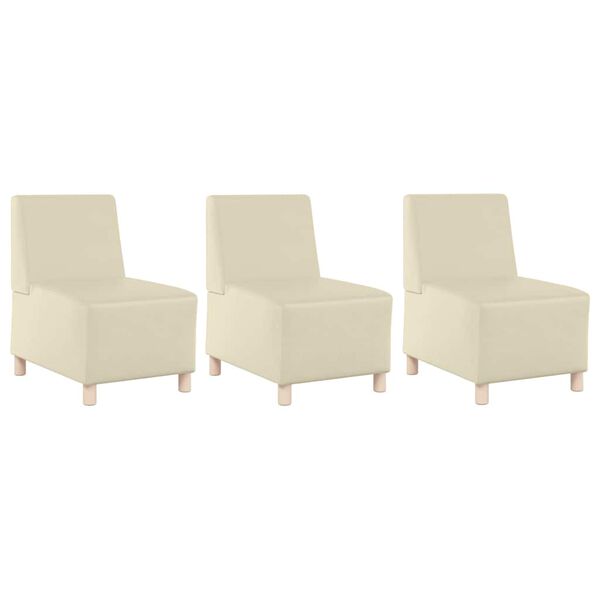 vidaXL Modular Sofa Unit Armless 3 pcs Cream 55 x 74 x 82 cm