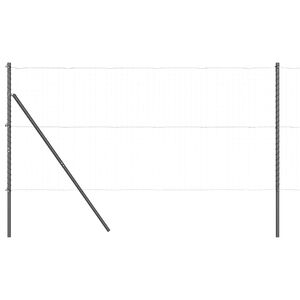 vidaXL Embedded Fence Post 13 pcs Grey Powder-Coated Steel