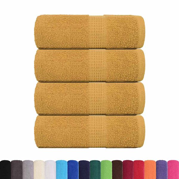 vidaXL Wash Towels "FROGN" 4 pcs Gold 30x30 cm 360 gsm