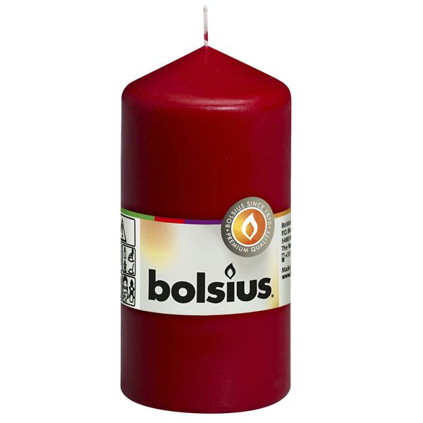 Bolsius Pillar Candles 10 pcs 120x58 mm Wine Red