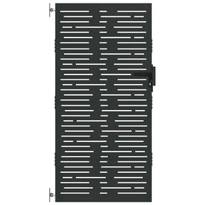vidaXL Garden Gate with Lock Black 85 x 200 cm Powder-coated steel