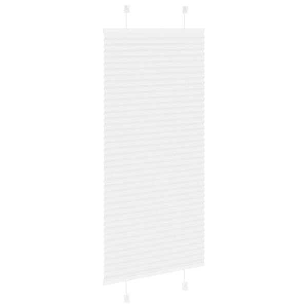 vidaXL Pleated Blind White 55x100 cm Fabric Width 54.4 cm Polyester