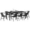 vidaXL Garden Dining Set 9 pcs Black Powder-Coated Steel