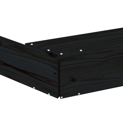 vidaXL Sandbox with Seats Black Octagon Solid Wood Pine