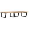 vidaXL Basin Shelf Wall Mounted Steel and Solid Wood Acacia