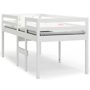 vidaXL High Sleeper Bed without Mattress White 80x200 cm Solid Wood Pine