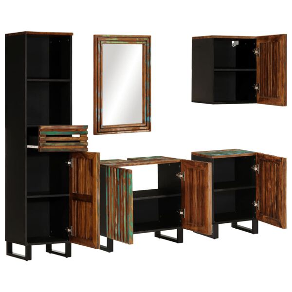 vidaXL 5 Piece Bathroom Furniture Set Solid Wood Acacia