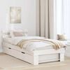 vidaXL Bed Frame with Headboard White 100 x 200 cm Solid Pine Wood