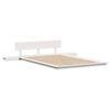 vidaXL Bed Frame with Headboard with Storage Brown 135 x 190 cm Wood