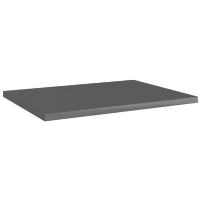 vidaXL Bookshelf Boards 4 pcs High Gloss Grey 40x30x1.5 cm Engineered Wood