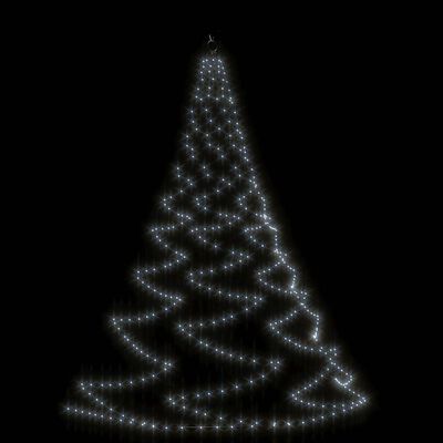 vidaXL Wall Tree with Metal Hook 260 LED Cold White 3 m Indoor Outdoor