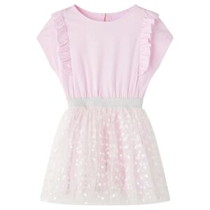 Kids' Dress with Ruffles Light Pink 116