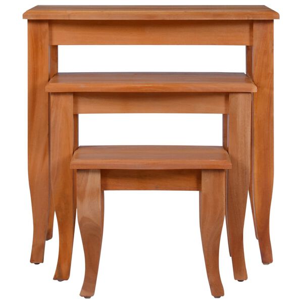 vidaXL Nesting Side Tables 3 pcs Solid Wood Mahogany