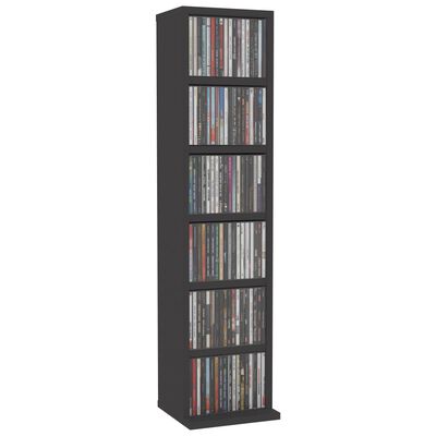 vidaXL CD Cabinet Grey 21x20x88 cm Engineered Wood